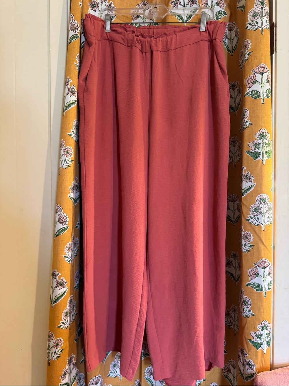 Wide-Leg Paperbag Waist Pants - Dusty Rose